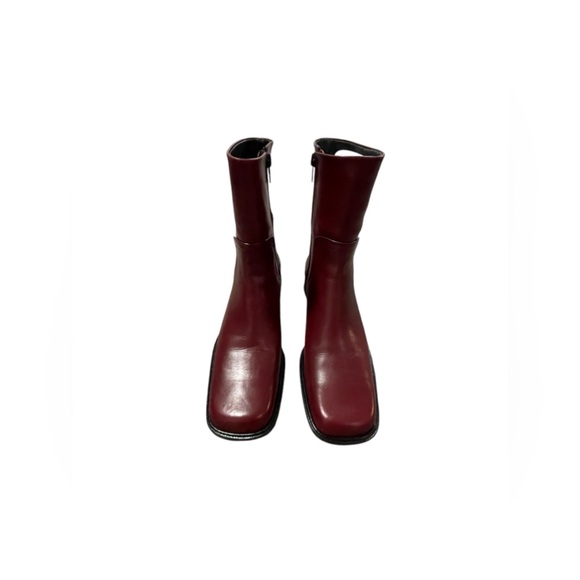 Vero Cuoio Nickels Italy Leather Square Toe Boots | Burgandy | Size: 7.5 - Picture 4 of 13